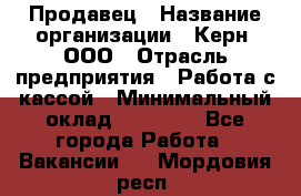 Продавец › Название организации ­ Керн, ООО › Отрасль предприятия ­ Работа с кассой › Минимальный оклад ­ 14 000 - Все города Работа » Вакансии   . Мордовия респ.